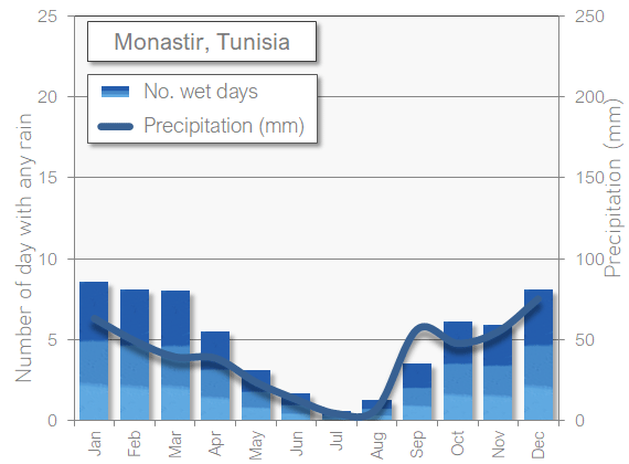 Monastir rain wet in November