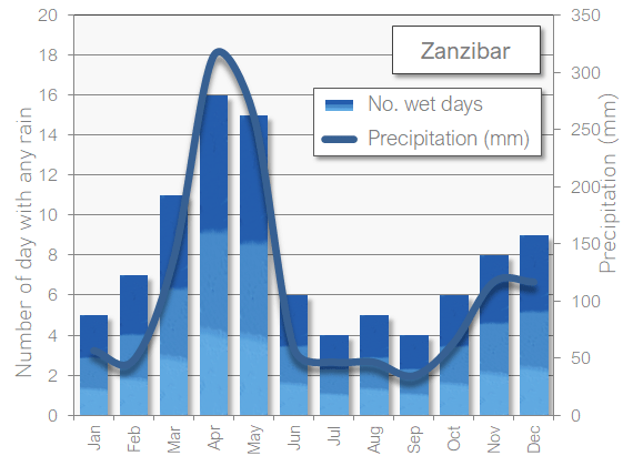 Zanzibar rain wet in November